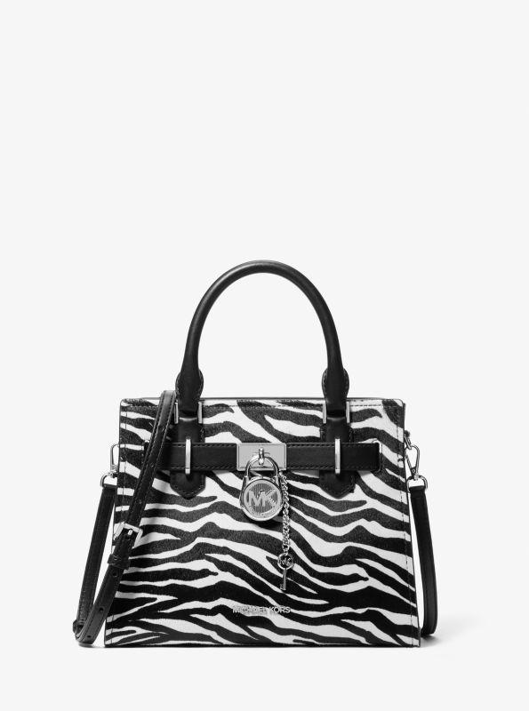 Michael Kors Hamilton Small Zebra Print Calf Hair Satchel