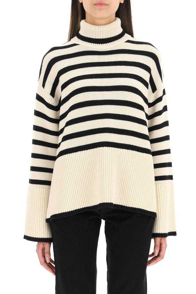 TOTEME striped wool cotton turtleneck