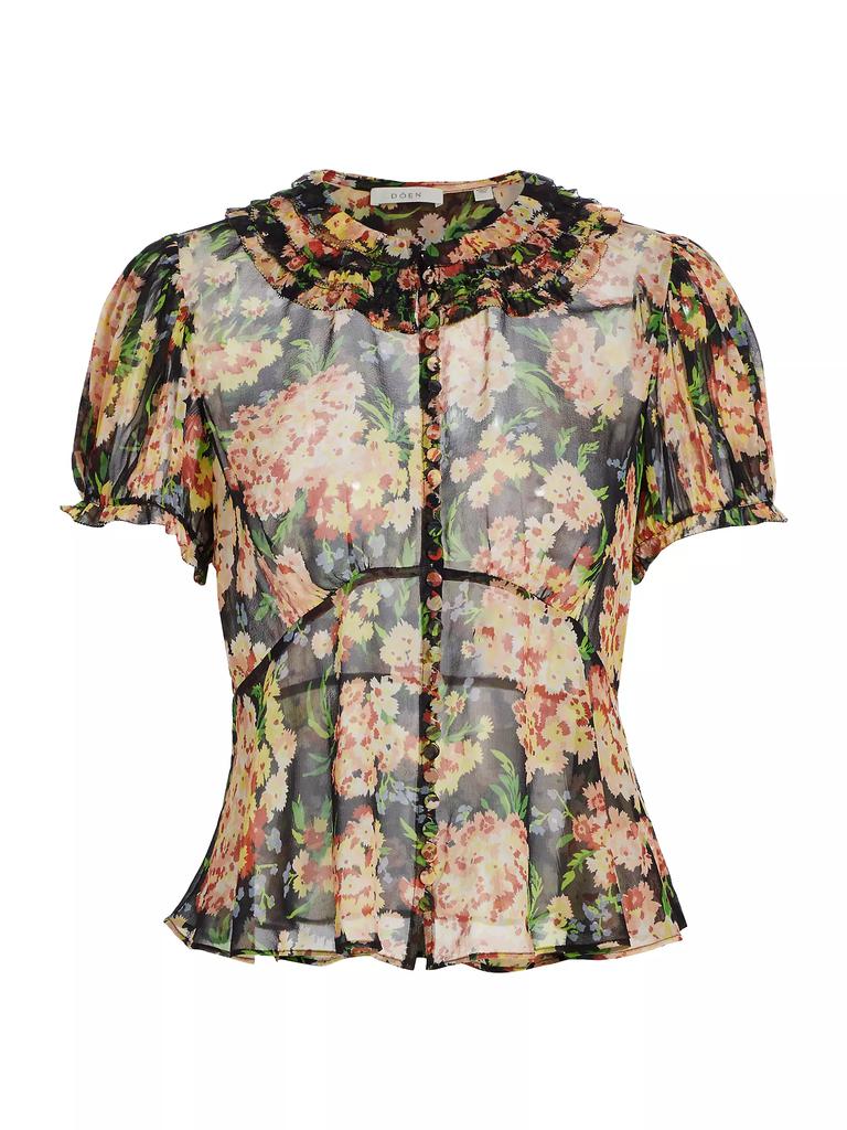 DÔEN Alona Silk Floral Top