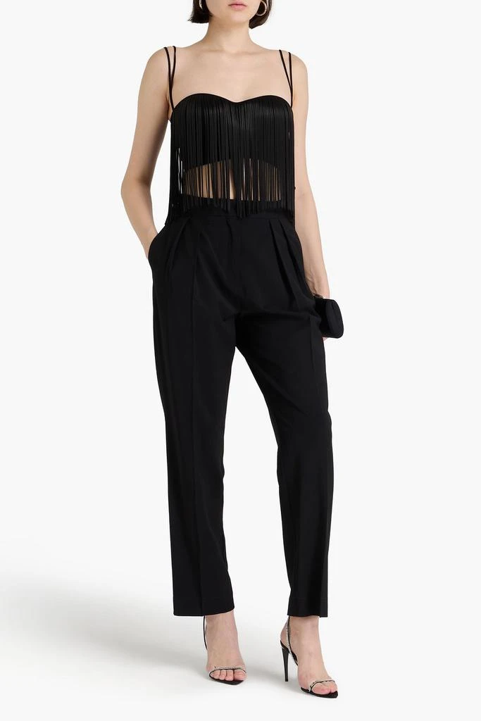 GALVAN  LONDON Cropped fringed knitted top 2