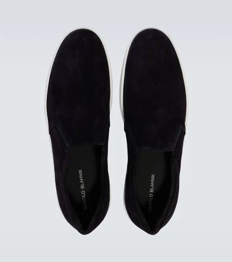Manolo Blahnik Nadores suede slip-on sneakers 4