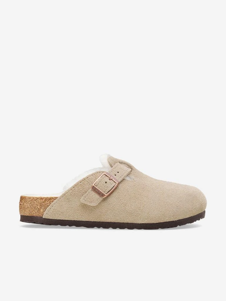 BIRKENSTOCK Kids Boston Shearling Clogs in Beige