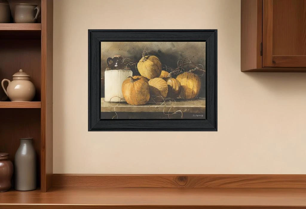 Hivvago Jugs and Pumpkins 1 Black Framed Print Wall Art