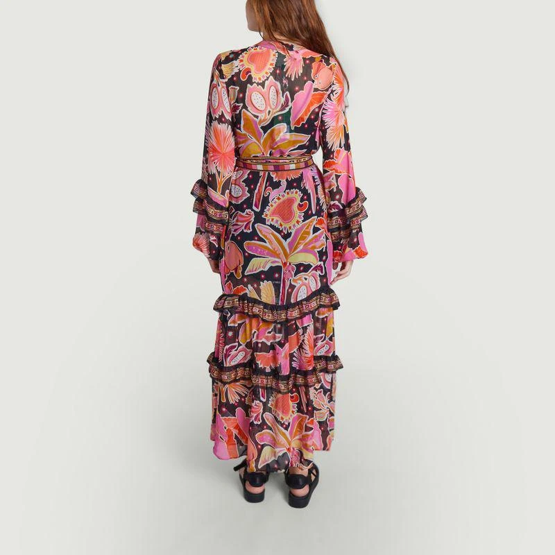 Farm Rio Nature midi dress ENCHANTED NATURE BLACK FARM RIO 4
