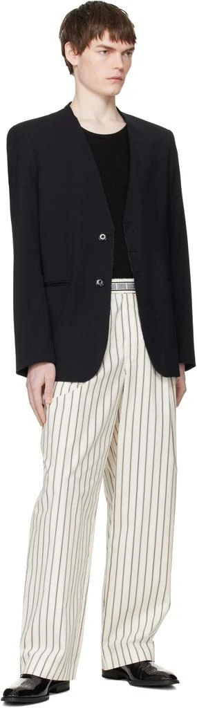 LGN Louis Gabriel Nouchi White Wide-Leg Striped Jogging Trousers 4