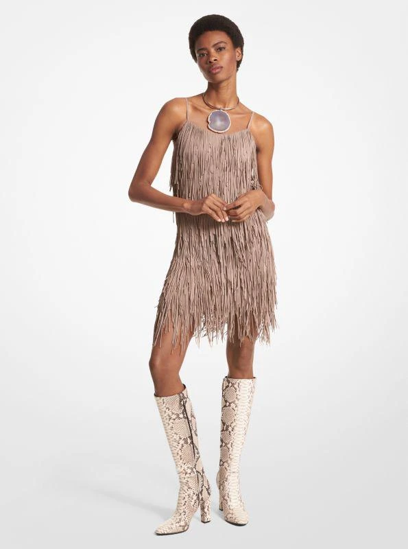 Michael Kors Bonded Suede Fringed Dress 1