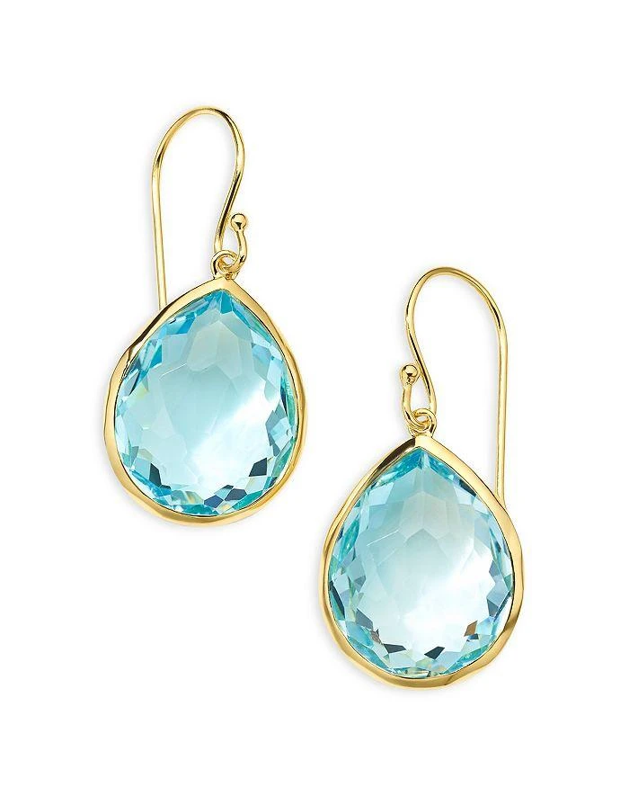 Ippolita 18K Yellow Gold Rock Candy® Blue Topaz Pear Drop Earrings 1