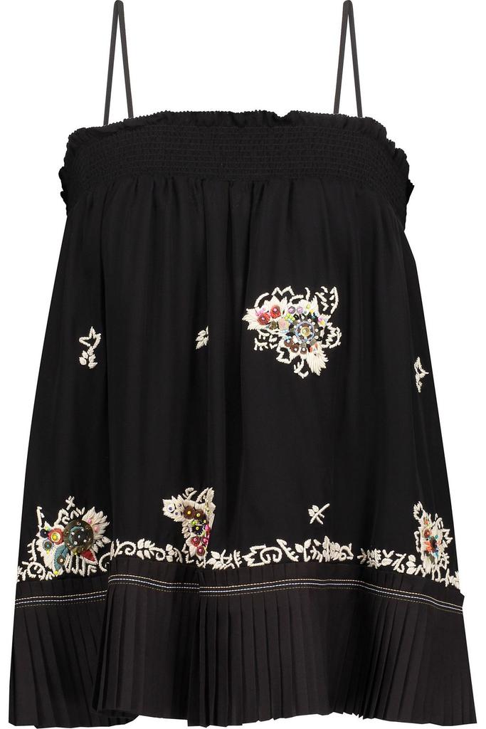 Derek Lam Embellished silk-chiffon top