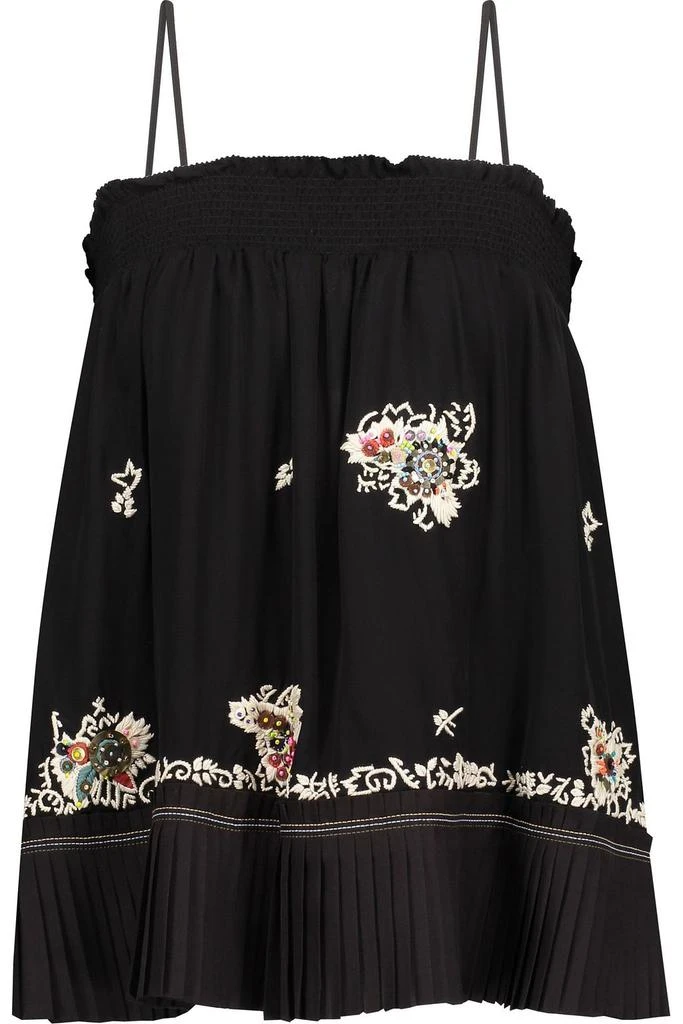 Derek Lam Embellished silk-chiffon top 1