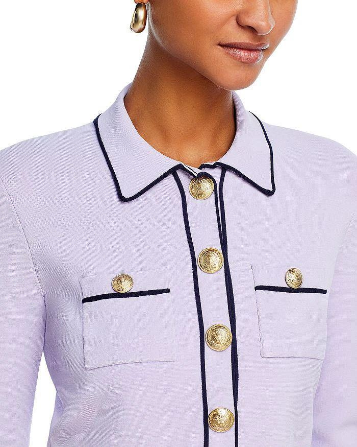 L'Agence Neo Contrast Trim Cropped Cardigan 4