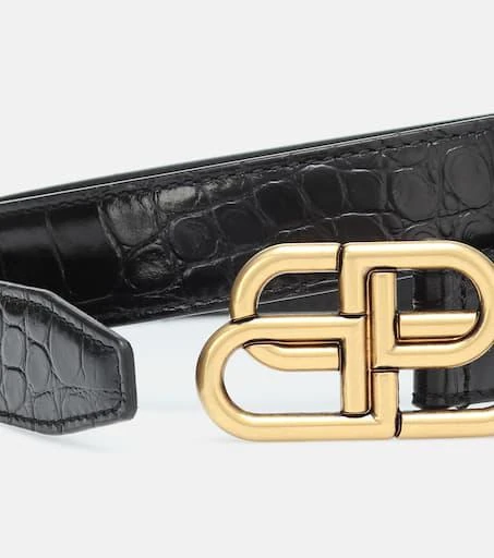 Balenciaga BB croc-effect leather belt 3