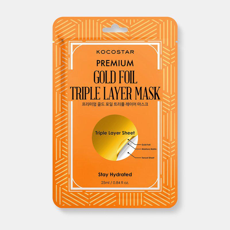 Kocostar Premium Gold Foil Triple Layer Mask PACK OF 10