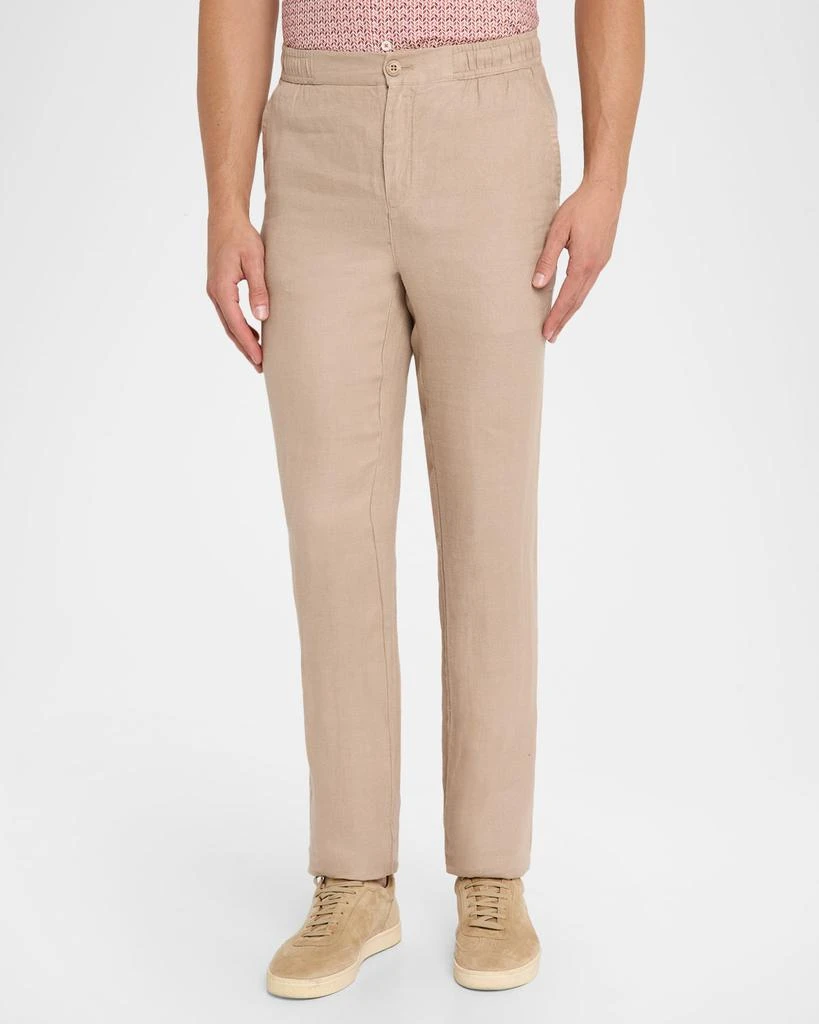 BUGATCHI Men's Tristan Linen Drawstring Pants 4