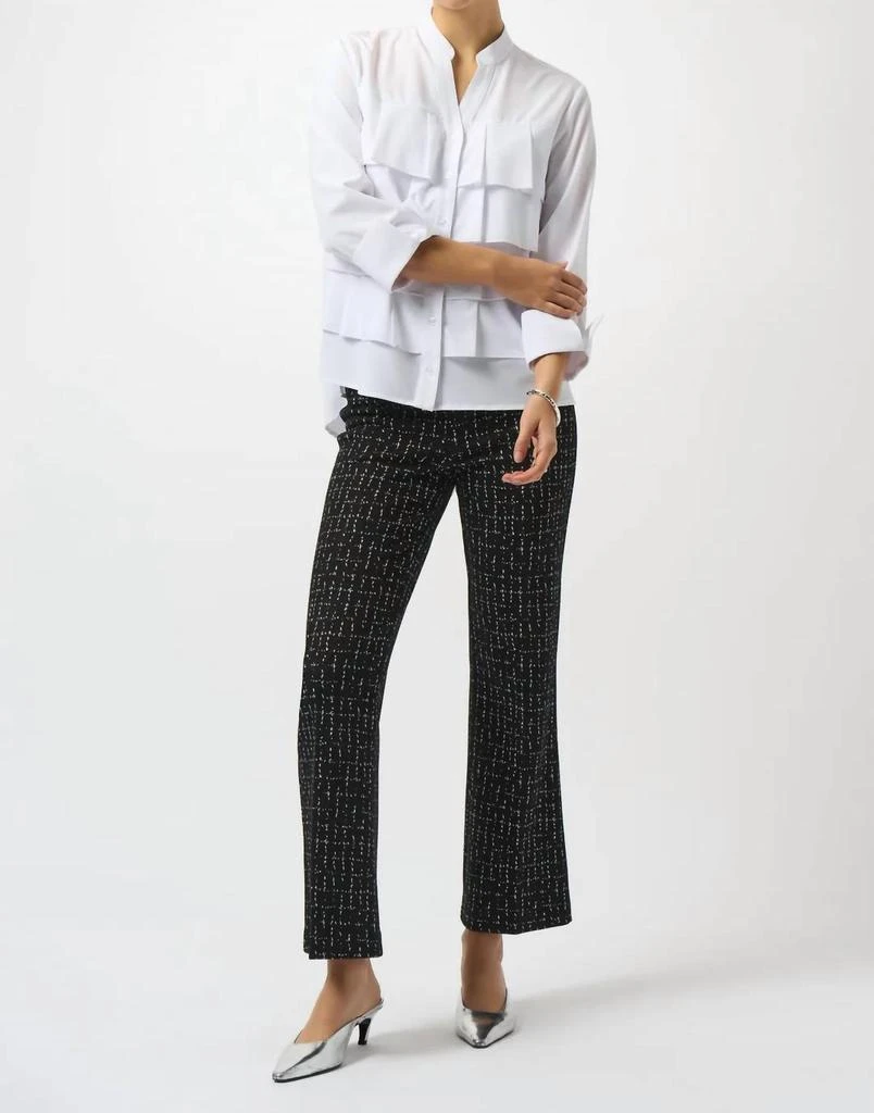 JOSEPH RIBKOFF Joseph Ribkoff - Checkered Print Pull On Flared Pants