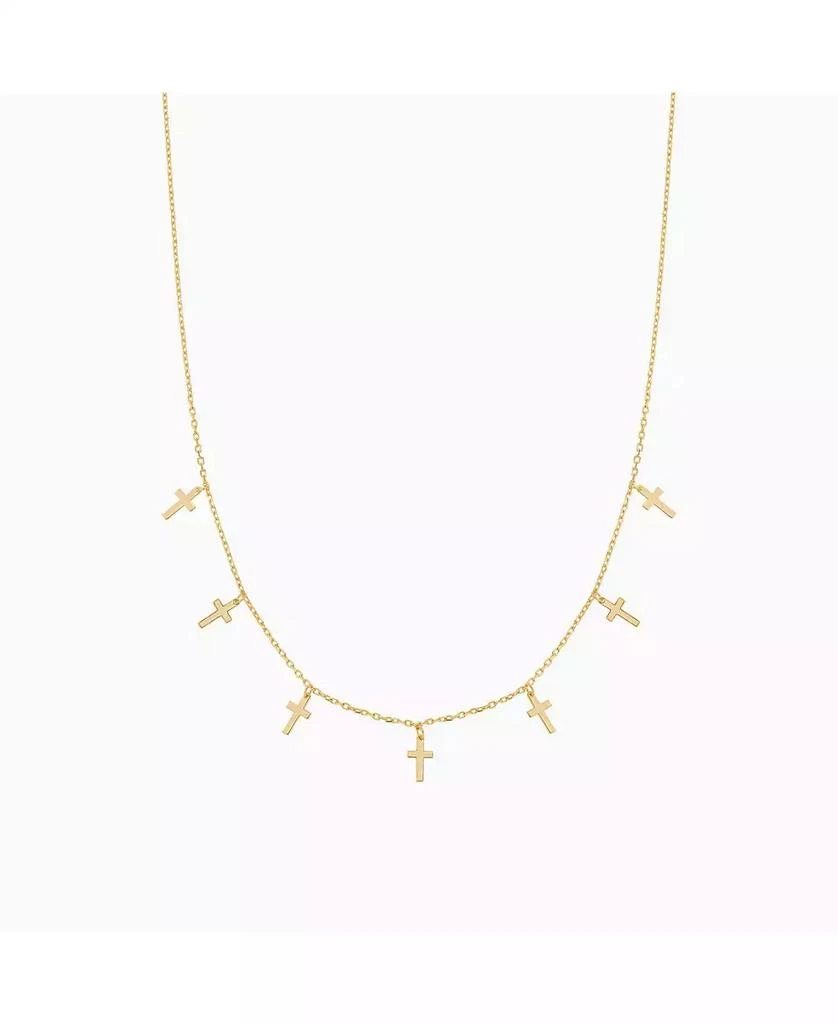 Bearfruit Jewelry Sterling Silver 18k Gold Plated Brianna Cross Necklace Trendy Style