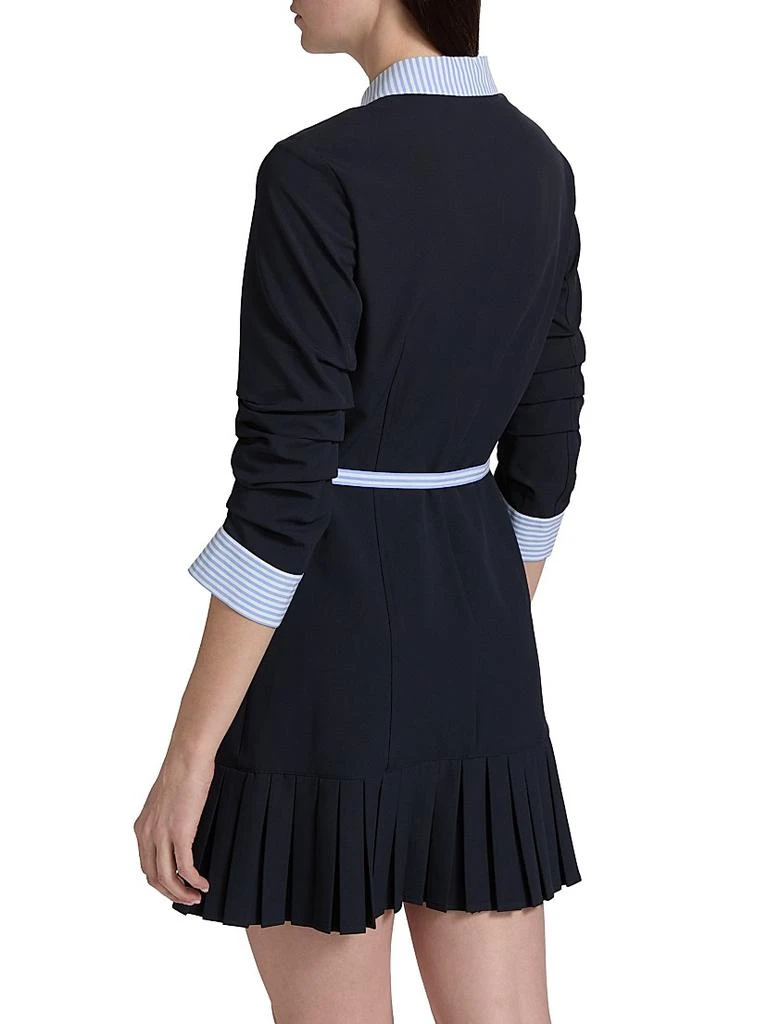 Cinq à Sept Lucilla Striped Shirting-Trim Minidress 5