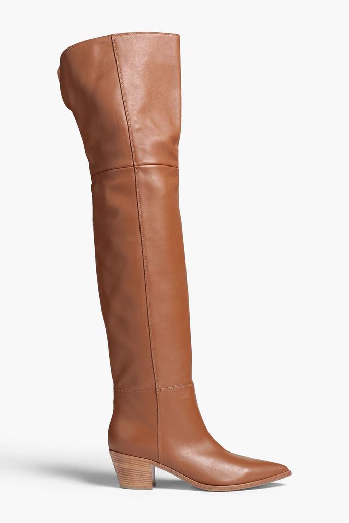 Gianvito Rossi Leather trimmed knee high boots Boots Free Shipping BeyondStyle