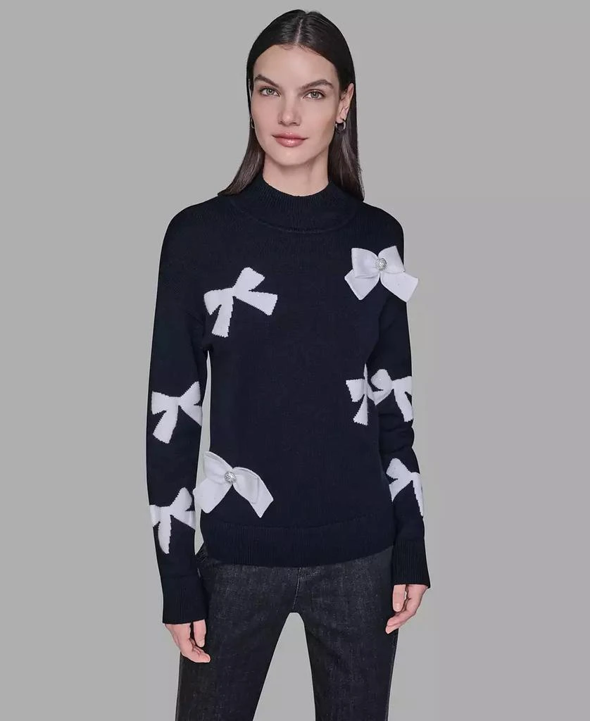 Karl Lagerfeld Paris Women's All-Over Bow Sweater 3