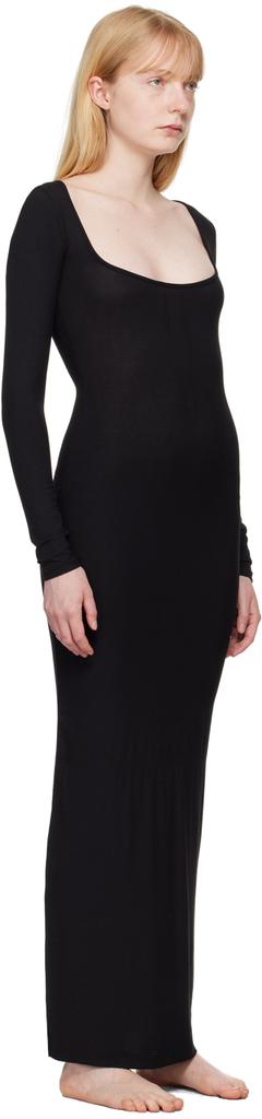SKIMS Black Soft Lounge Long Sleeve Maxi Dress