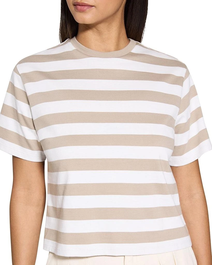 Theory Boxy Crewneck Tee in Striped Cotton 5