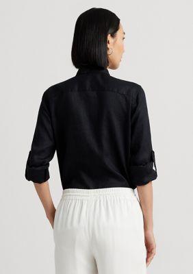 Ralph Lauren Ralph Lauren Petite Linen Roll Tab Sleeve Shirt