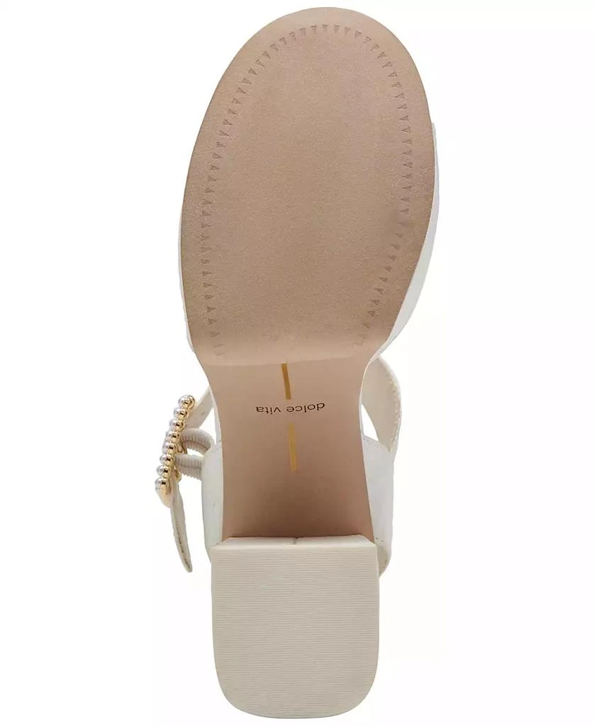 Dolce Vita Women's Bobby Pearls Ankle-Strap Two-Piece Platform Sandals 5