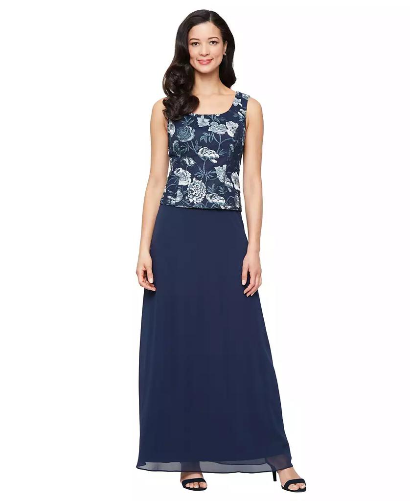 Alex Evenings Petite Stretch Tulle Jacket Dress