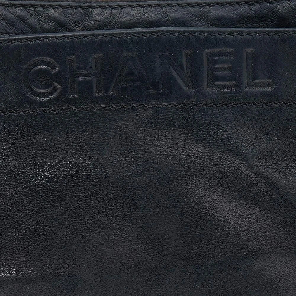 Chanel Chanel Black Leather Accordion Zipper Bag 5