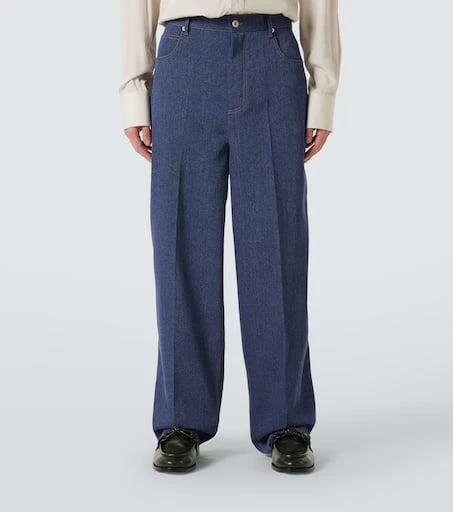 Bottega Veneta Wool and cotton drill wide-leg pants 3
