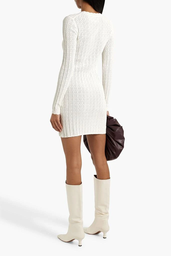 LOULOU STUDIO Senty ribbed pointelle-knit mini dress 3