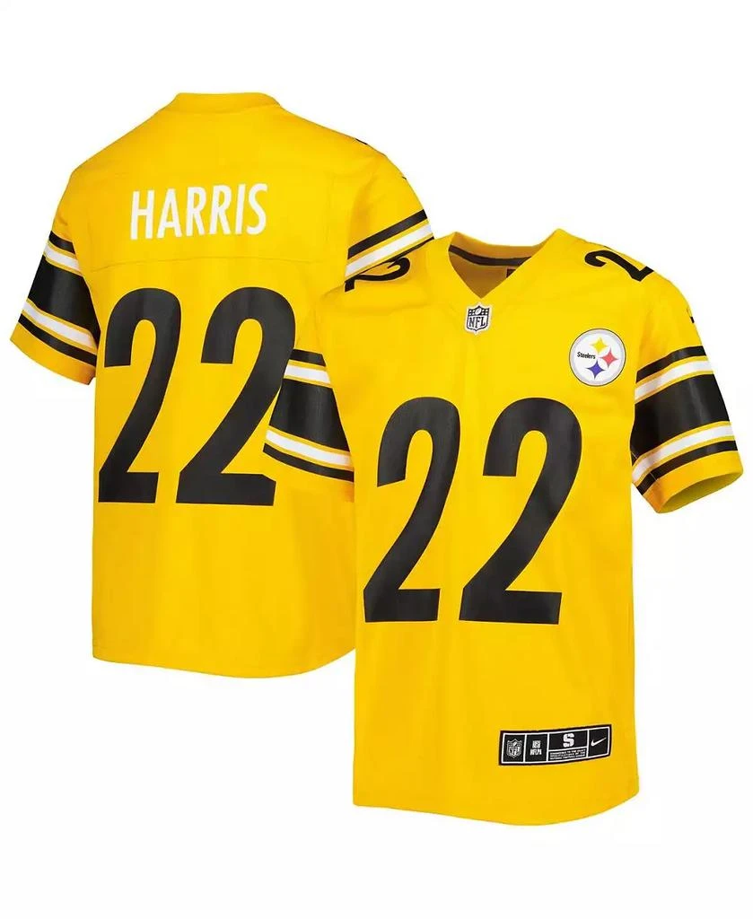 NIKE Big Boys Najee Harris Gold Pittsburgh Steelers Inverted Game Jersey 1