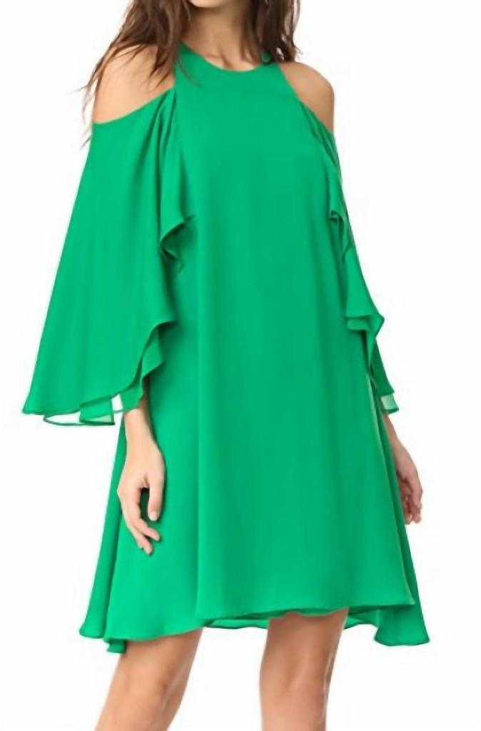 Halston Heritage Halston Heritage - Cold Shoulder Ruffle Dress