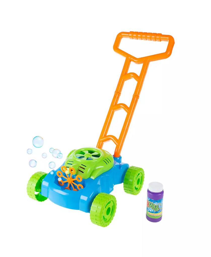 Trademark Global Hey Play Bubble Lawn Mower - Toy Push Lawn Mower Bubble Blower Machine, Walk Behind Outdoor Activity For Toddlers, Boys And Girls