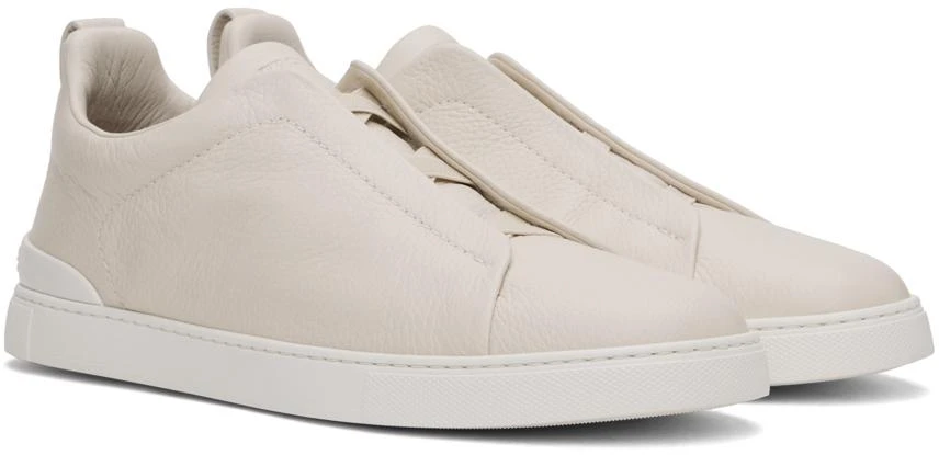 Zegna Off-White Triple Stitch Sneakers 4
