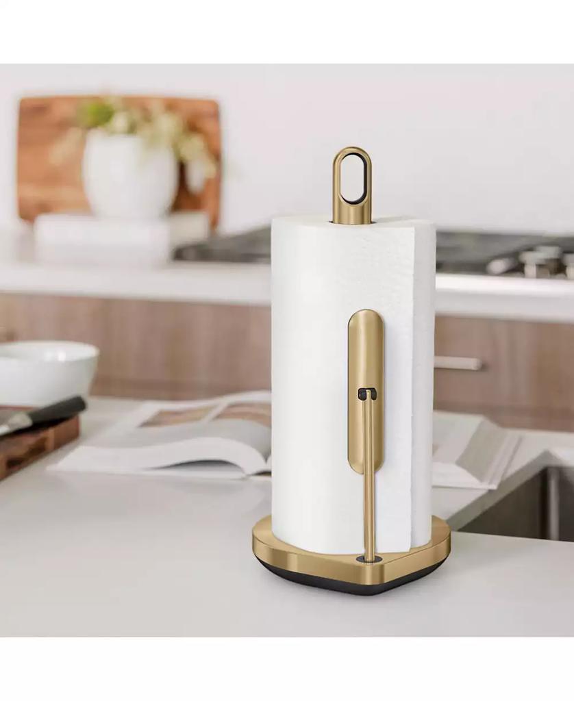 simplehuman Tension Arm Paper Towel Holder, Brass Stainless Steel