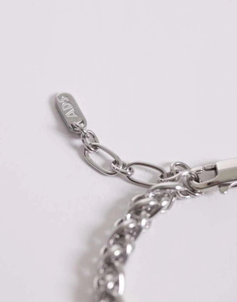 ASOS ASOS DESIGN waterproof stainless steel interlocking link chain bracelet in silver 2