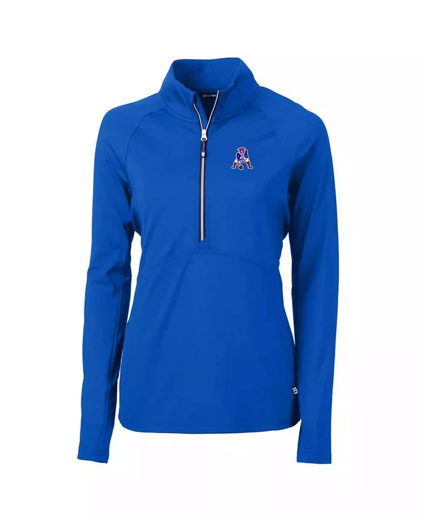 Cutter & Buck Women's Royal New England Patriots Throwback Logo Adapt Eco Knit Stretch Half-Zip Pullover Top 3