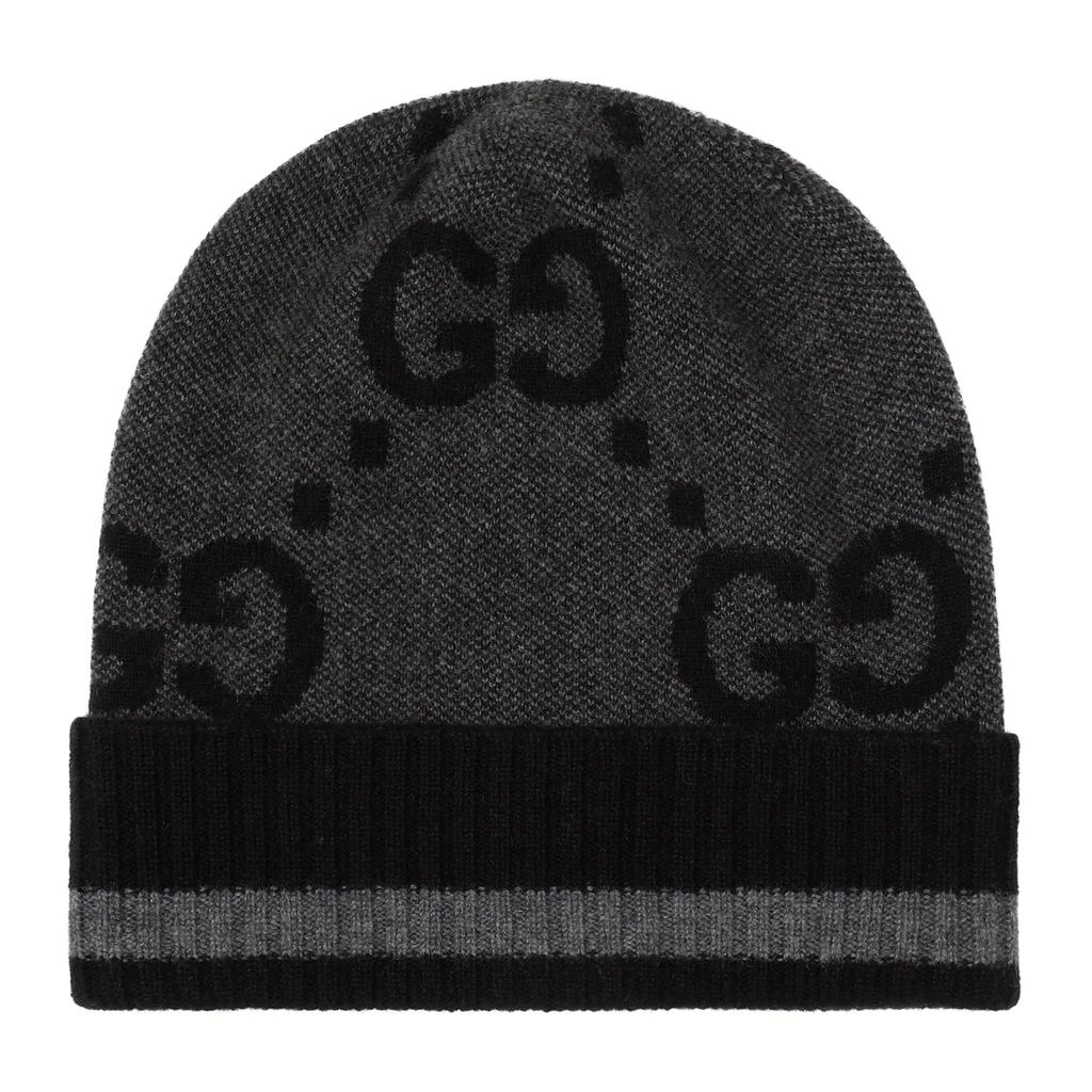 Gucci Black and Gray GG Cashmere Hat 2