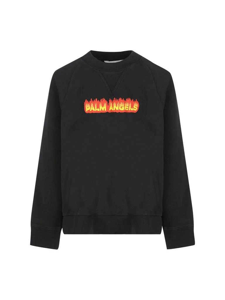 Palm Angels Palm Angels Kids Flames Logo-Printed Crewneck Sweatshirt 1