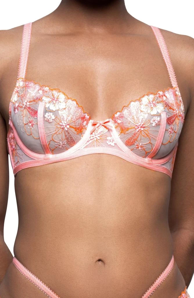 Love, Vera Floral Embrodiered Underwire Demi Bra 1