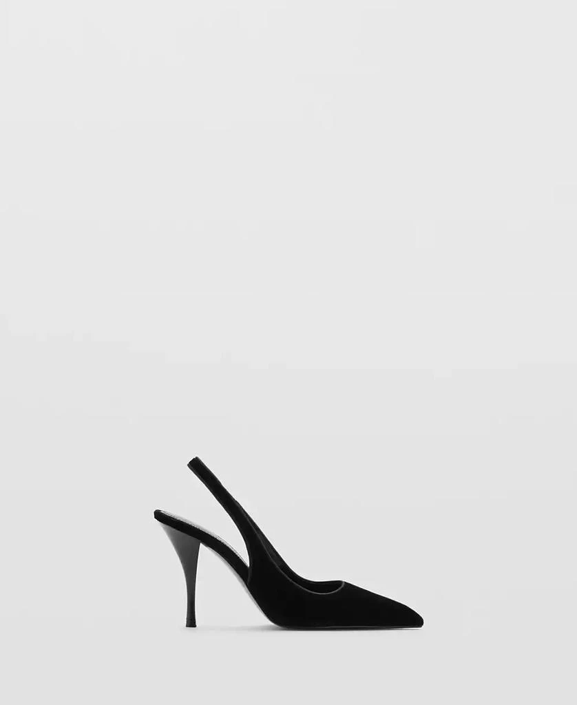 Mango Women's Velvet Heeled Shoes 4