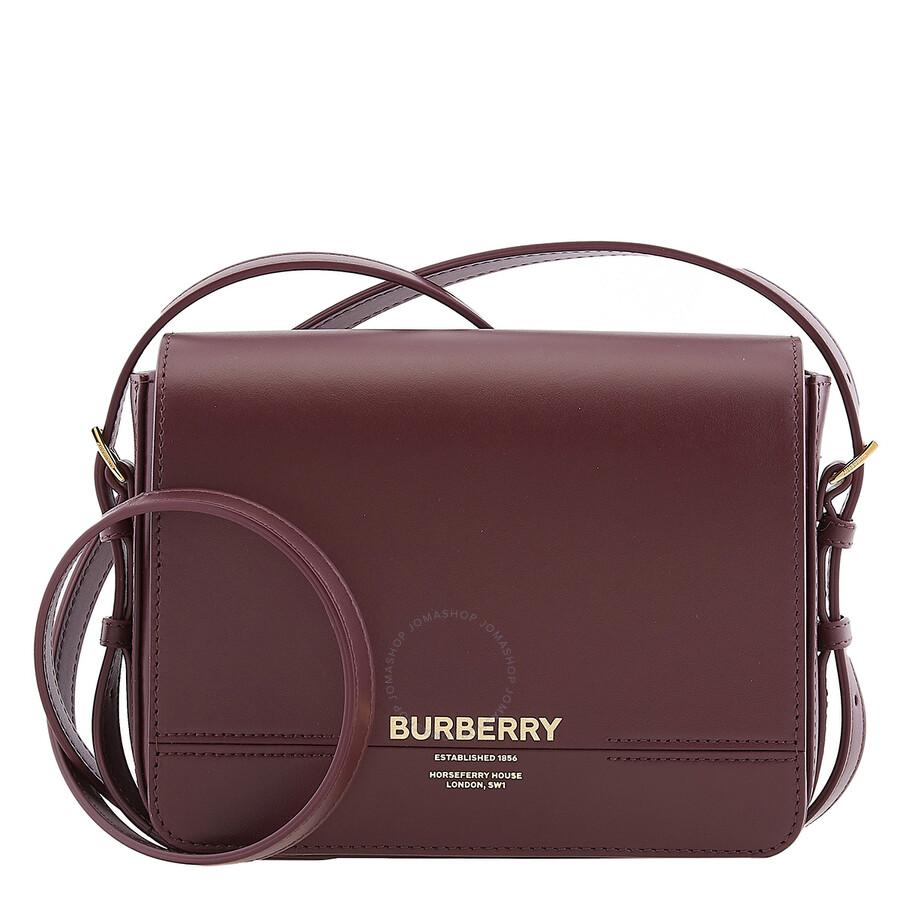 Burberry Oxblood Leather Small Grace Crossbody Bag