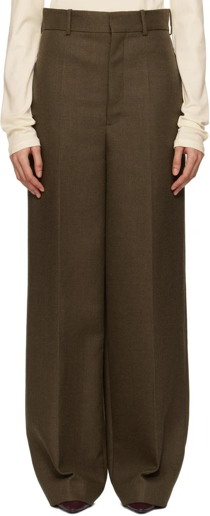 Carven Brown Double Worsted Wool Trousers 1