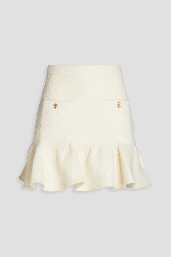 Sandro Ruffled bouclé-tweed mini skirt 1