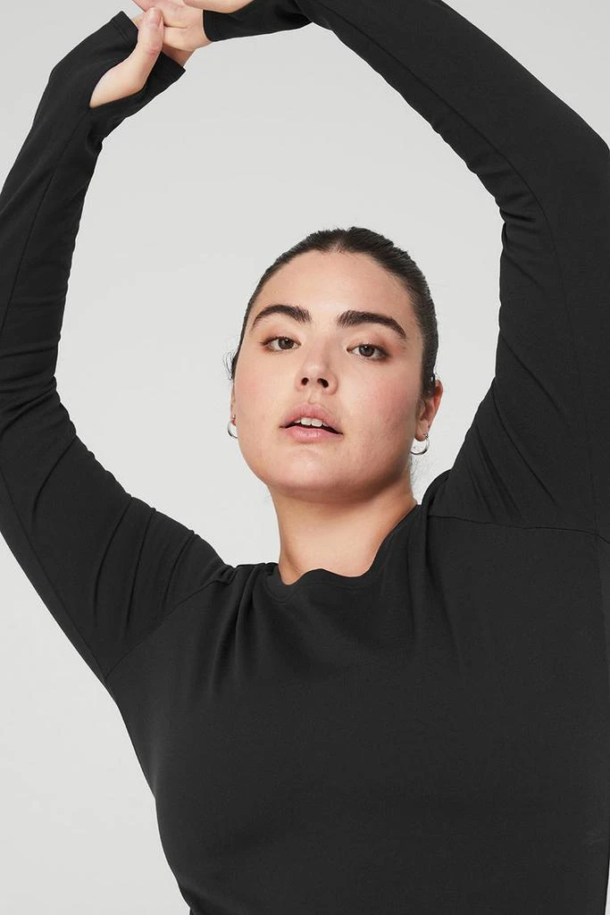 Alo Airbrush Winter Warm Nocturne Long Sleeve - Black 8