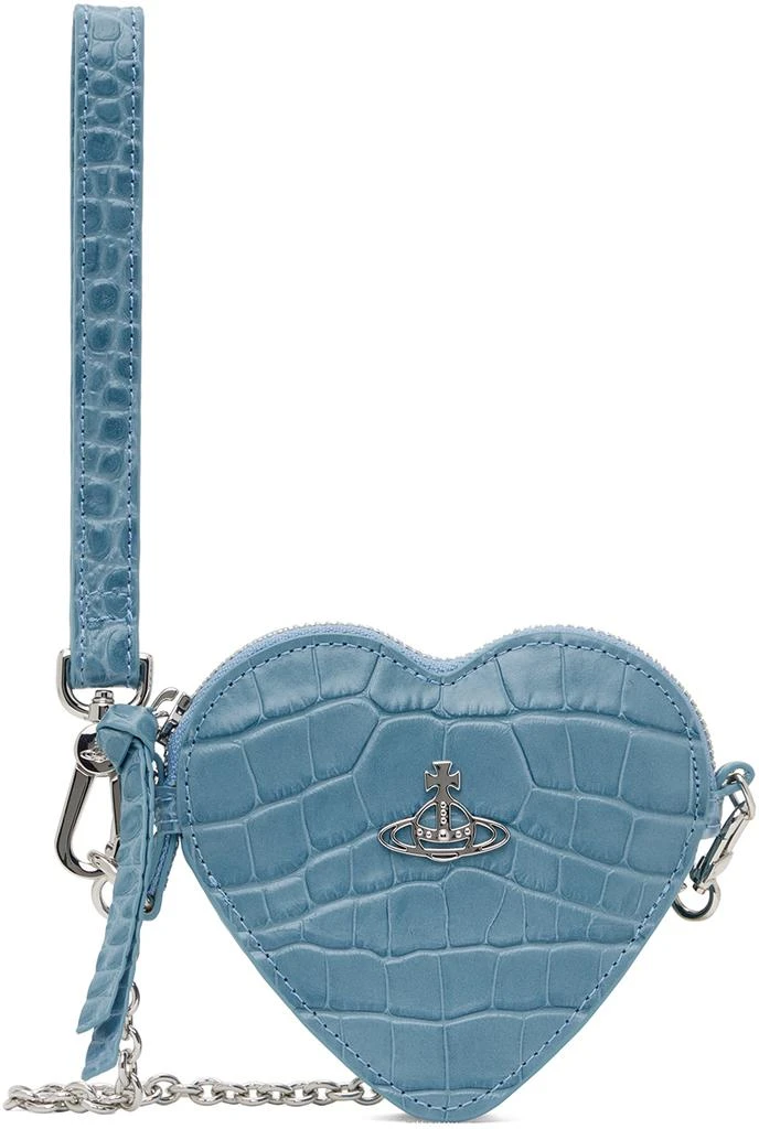 Vivienne Westwood Blue Heart Wristlet Pouch 1
