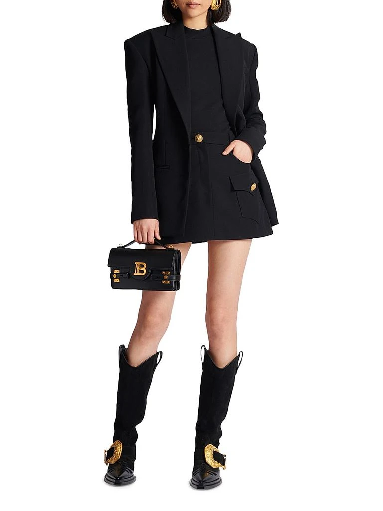 Balmain Logo Button Raglan Stretch T-Shirt 2