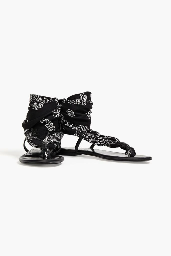Yves Saint Laurent Dallas leather-trimmed paisley-print woven sandals 2