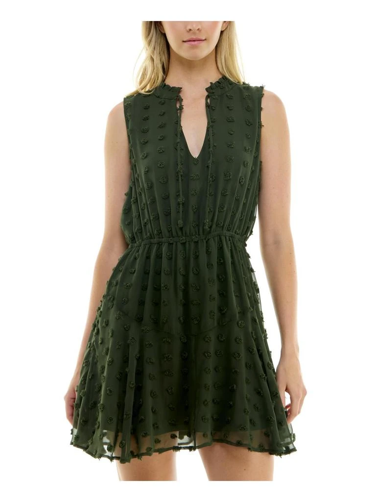 Crystal Doll Juniors Womens Textured Fit & Flare Dress 1