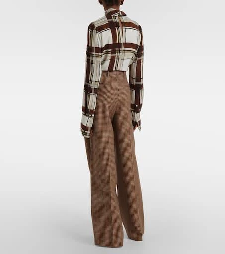 Dries Van Noten Checked wool wide-leg pants 3